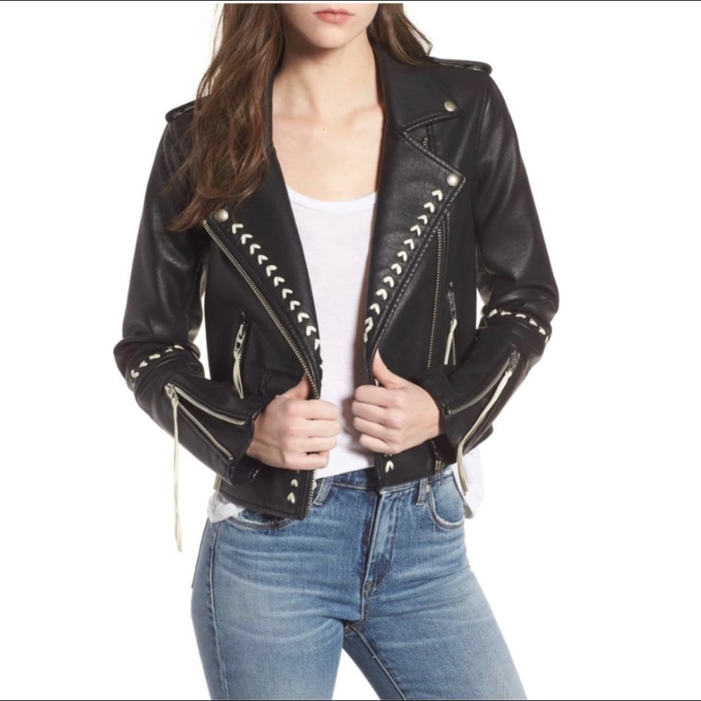 SOLD Blank NYC vegan leather moto jacket from Nordstrom szL